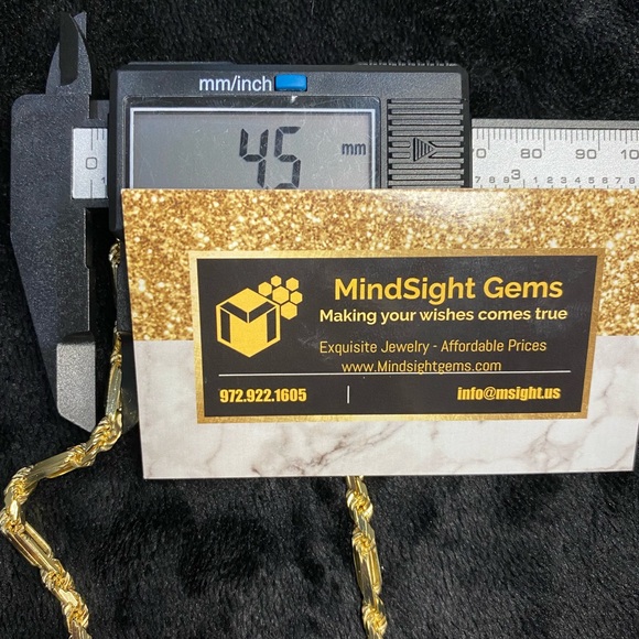 10k gold vermeil mens rope link chain gift for men stunning look 925 no fade HOT - Picture 3 of 5